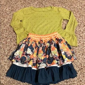 Persnickety matching top and ruffle skirt